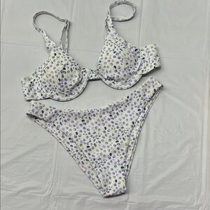 SHEIN - Purple Floral Print Bikini Set - XS